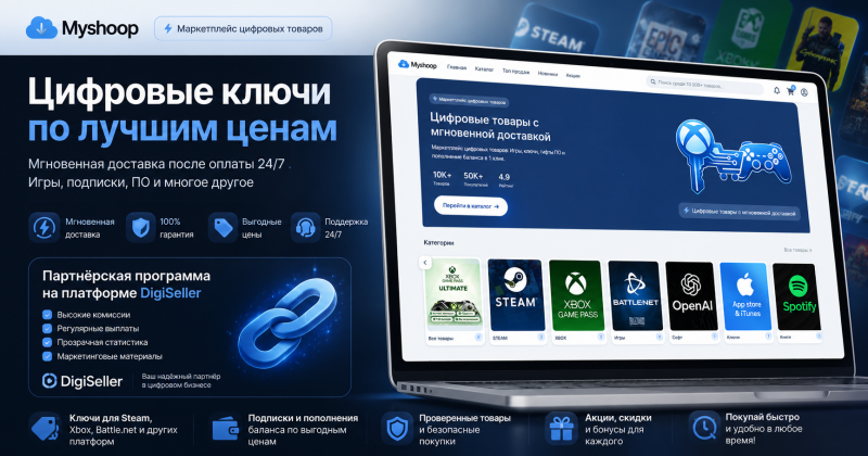 Готовый скрипт маркетплейса цифровых товаров
